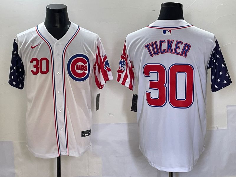 Men 2025 Chicago Cubs 30 Tucker White a generation of national flags Joint Name Nike MLB Jersey style 2